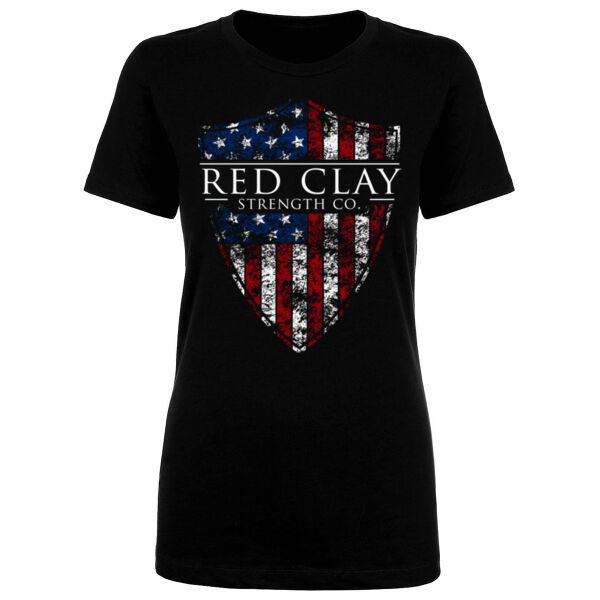 FULL COLOR SHIELD FLAG - WOMEN'S FITTED T-SHIRT - $9X1SZ5$ Thumbnail